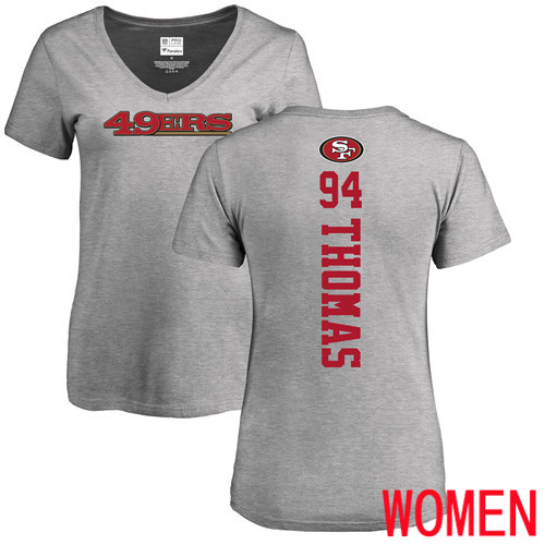 San Francisco 49ers Ash Women Solomon Thomas Backer #94 NFL T Shirt->nfl t-shirts->Sports Accessory